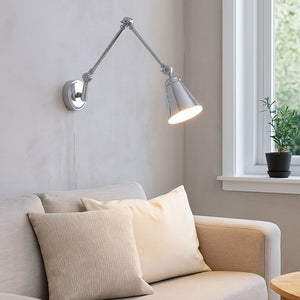 Aplique de pared vintage orientable con cable y enchufe "Tika" (18)