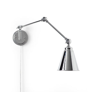 Aplique de pared vintage orientable con cable y enchufe "Tika" (16)