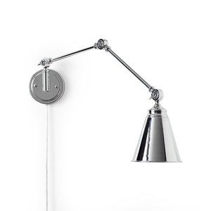 Aplique de pared vintage orientable con cable y enchufe "Tika" (16)