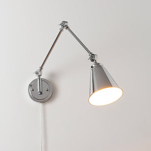 Aplique de pared vintage orientable con cable y enchufe "Tika" (19)