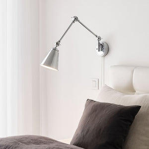 Aplique de pared vintage orientable con cable y enchufe "Tika" (20)