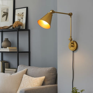 Aplique de pared vintage orientable con cable y enchufe "Tika" - Barcelona Led-Decoración