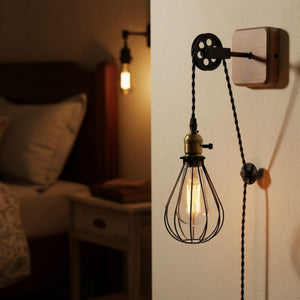 Aplique de pared colgante "PENDOL" - Con enchufe e interruptor - E27 - Barcelona Led-Decoración