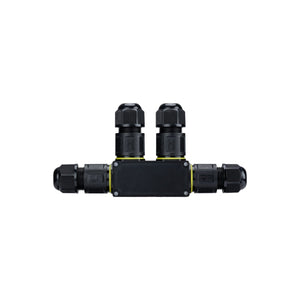 Conector impermeable en F - 3P - IP68 - 0,5-2,5mm² - 24A - T105 - Barcelona Led-Material eléctrico