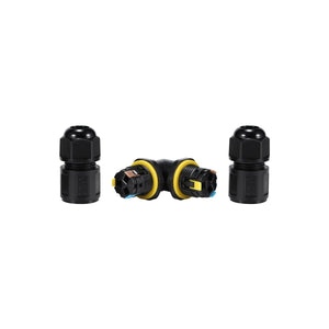 Conector impermeable en L - 3P - IP68 - 0,5-2,5mm² - 24A - T105 - Barcelona Led-Material eléctrico