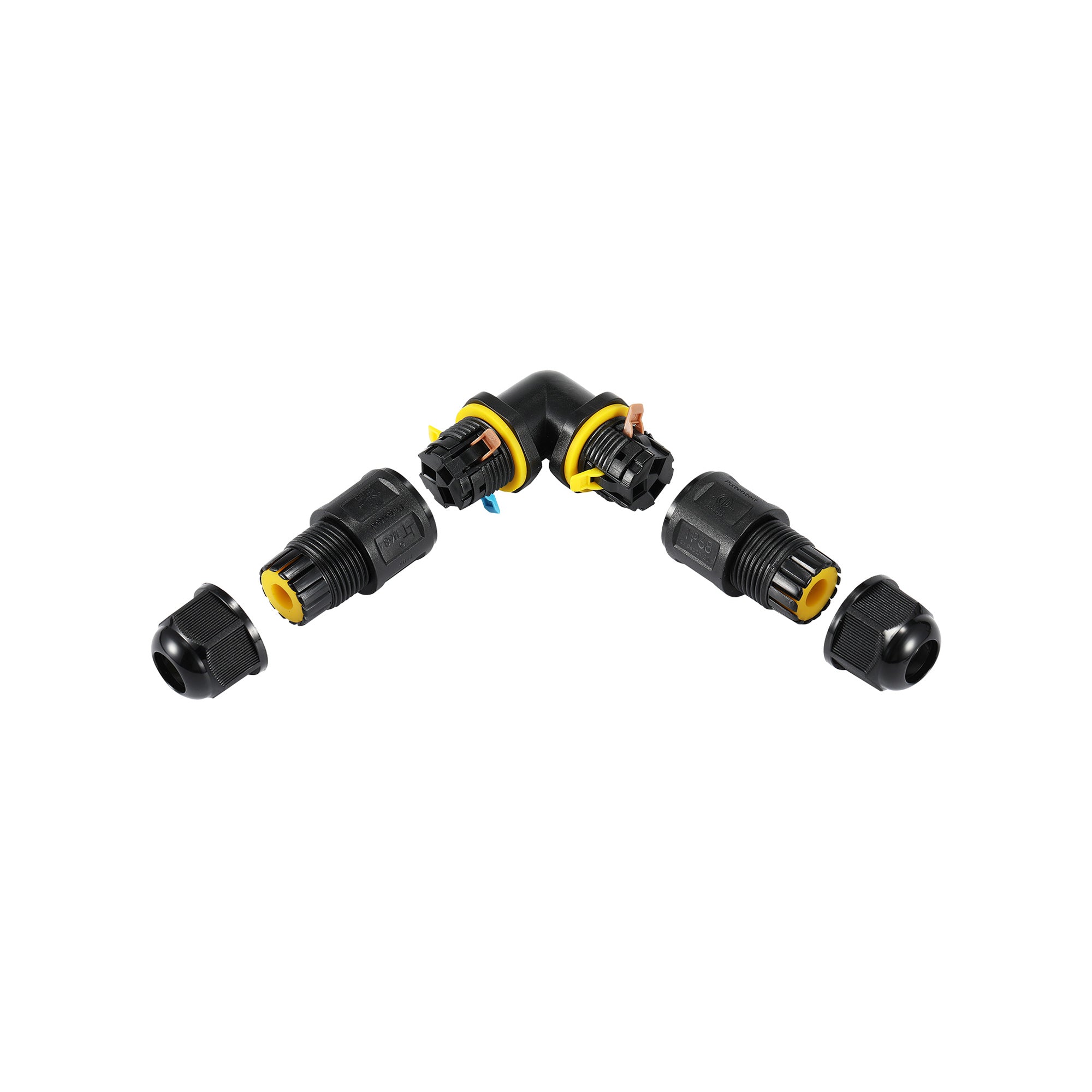 Conector impermeable en L - 3P - IP68 - 0,5-2,5mm² - 24A - T105 (1)