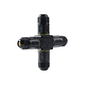 Conector impermeable en X - 3P - IP68 - 0,5-2,5mm² - 24A - T105 - Barcelona Led-Material eléctrico