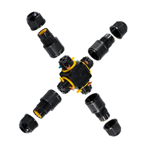 Conector impermeable en X - 3P - IP68 - 0,5-2,5mm² - 24A - T105 (1)
