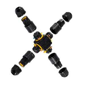 Conector impermeable en X - 3P - IP68 - 0,5-2,5mm² - 24A - T105 (1)