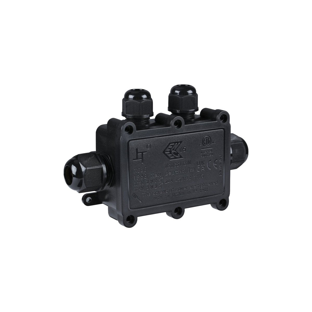 Caja de conexión impermeable en F M20 - 4P - IP68 - 0.5-2.5mm² - 24A - T105 - Barcelona Led-Material eléctrico
