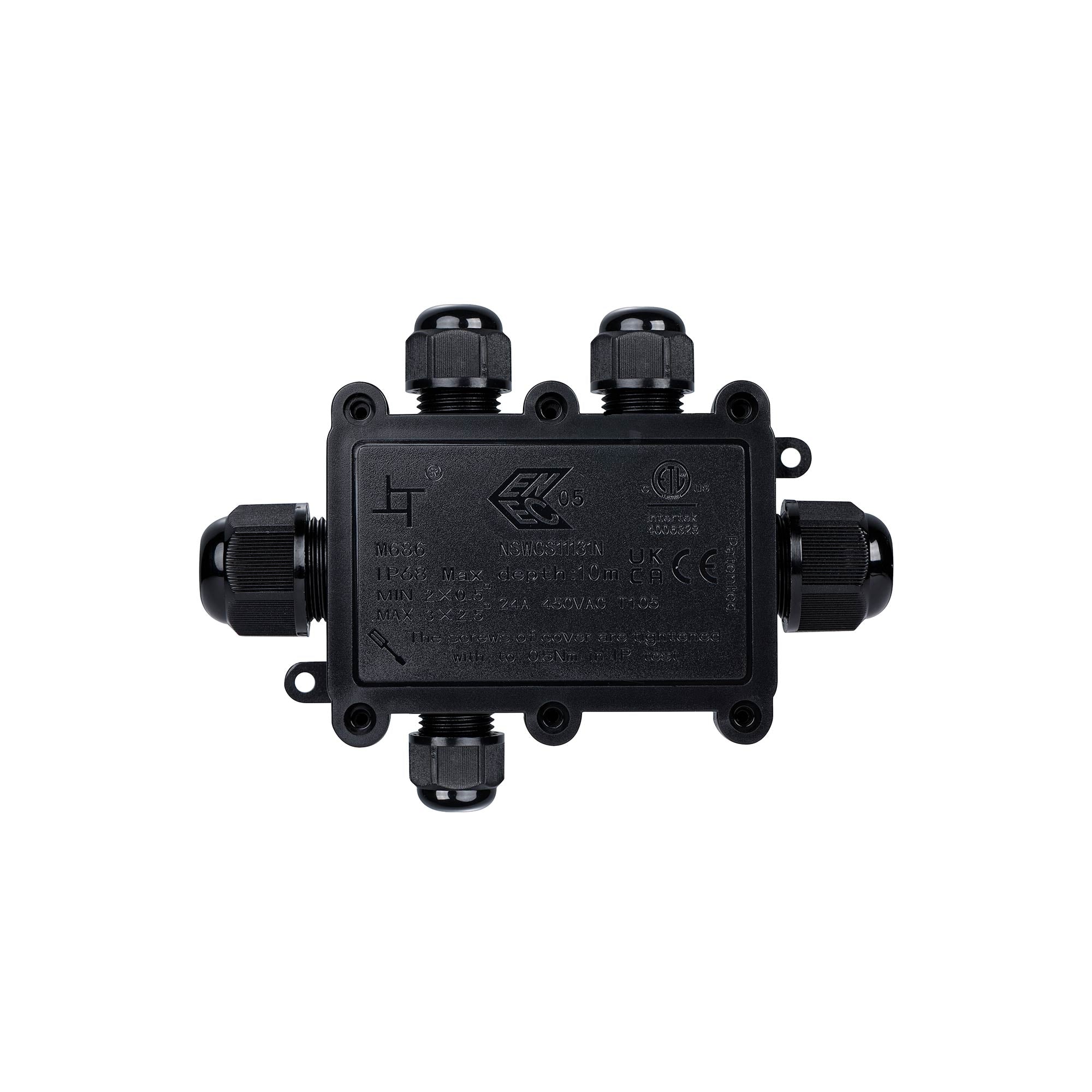 Caja de conexión impermeable M20 - 5P - IP68 - 0.5-2.5mm² - 24A - T105