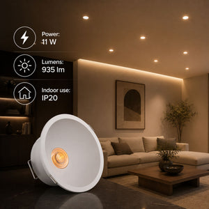Foco LED empotrable 11W "KOPPA"- Óptica 24º - Color blanco - Corte Ø 100mm - Bajo UGR (1)