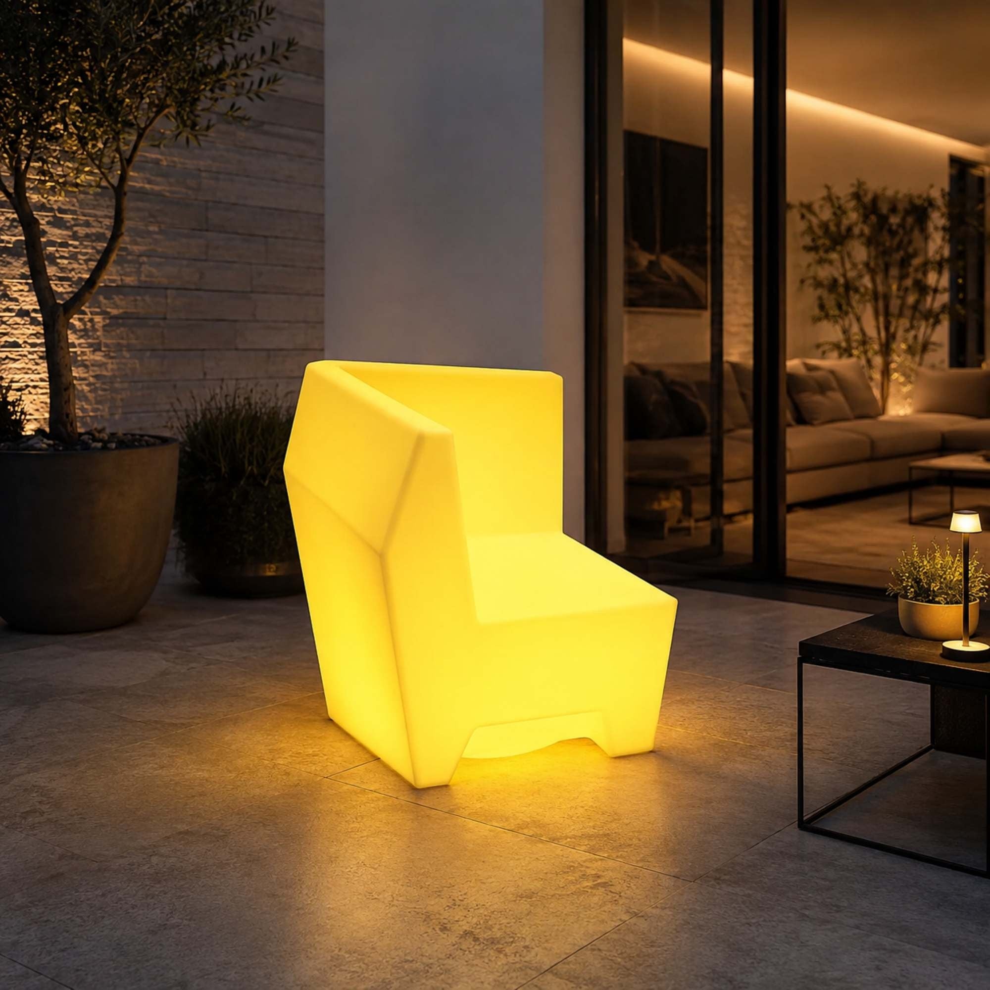 Asiento luminoso LED RGBW - 16W - Recargable - IP65