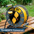 Pro-XT Cable Reel - 3 Outlets - High Visibility Cable 3x1.5mm² - 25m - IP55 3