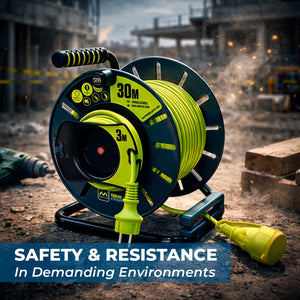 Enrollacables Pro-XT - 1 toma - Cable alta visibilidad 3x1,5mm2 - 30m + 3m - IP44 (1)