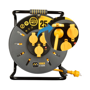Enrollacables Pro-XT - 3 tomas - Cable alta visibilidad 3x2,5mm2 - 25m - IP55 (4)