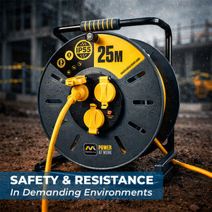 Enrollacables Pro-XT - 3 tomas - Cable alta visibilidad 3x2,5mm2 - 25m - IP55 (1)