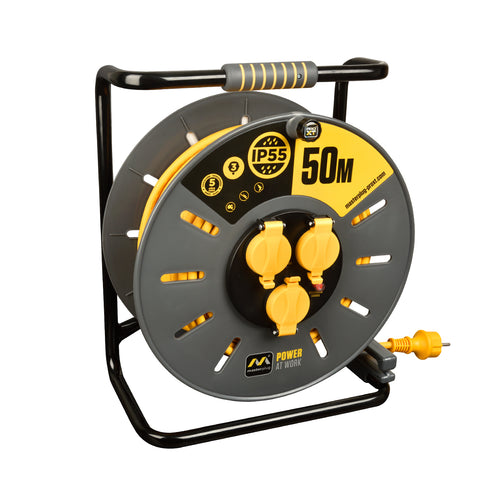 Pro-XT Cable Reel - 3 Outlets - High Visibility Cable 3x1.5mm² - 50m - IP55