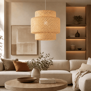 Lámpara colgante de mimbre "Onna" - Barcelona Led-Decoración