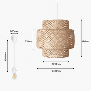 Lámpara colgante de mimbre "Onna" - Barcelona Led-Decoración
