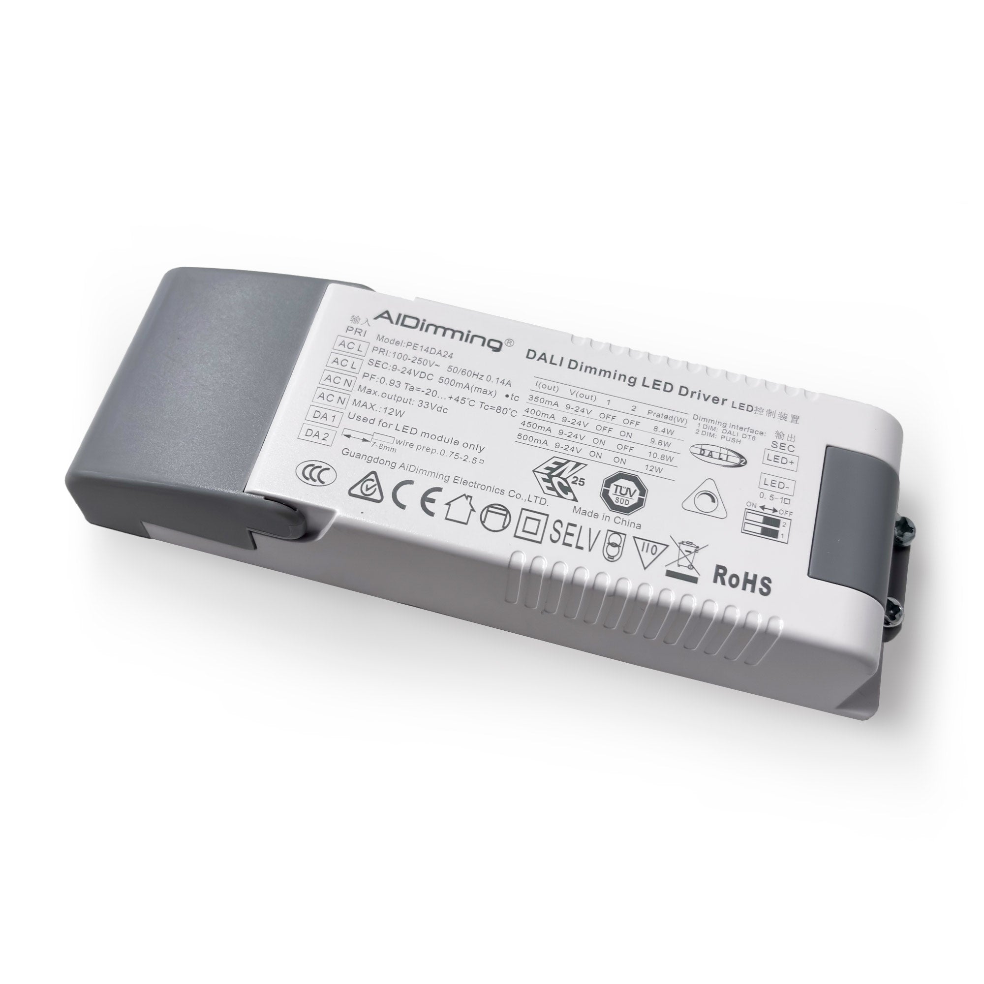 Driver LED DALI 9-24V regulable - Corriente ajustable 350/400/450/500mA (1)