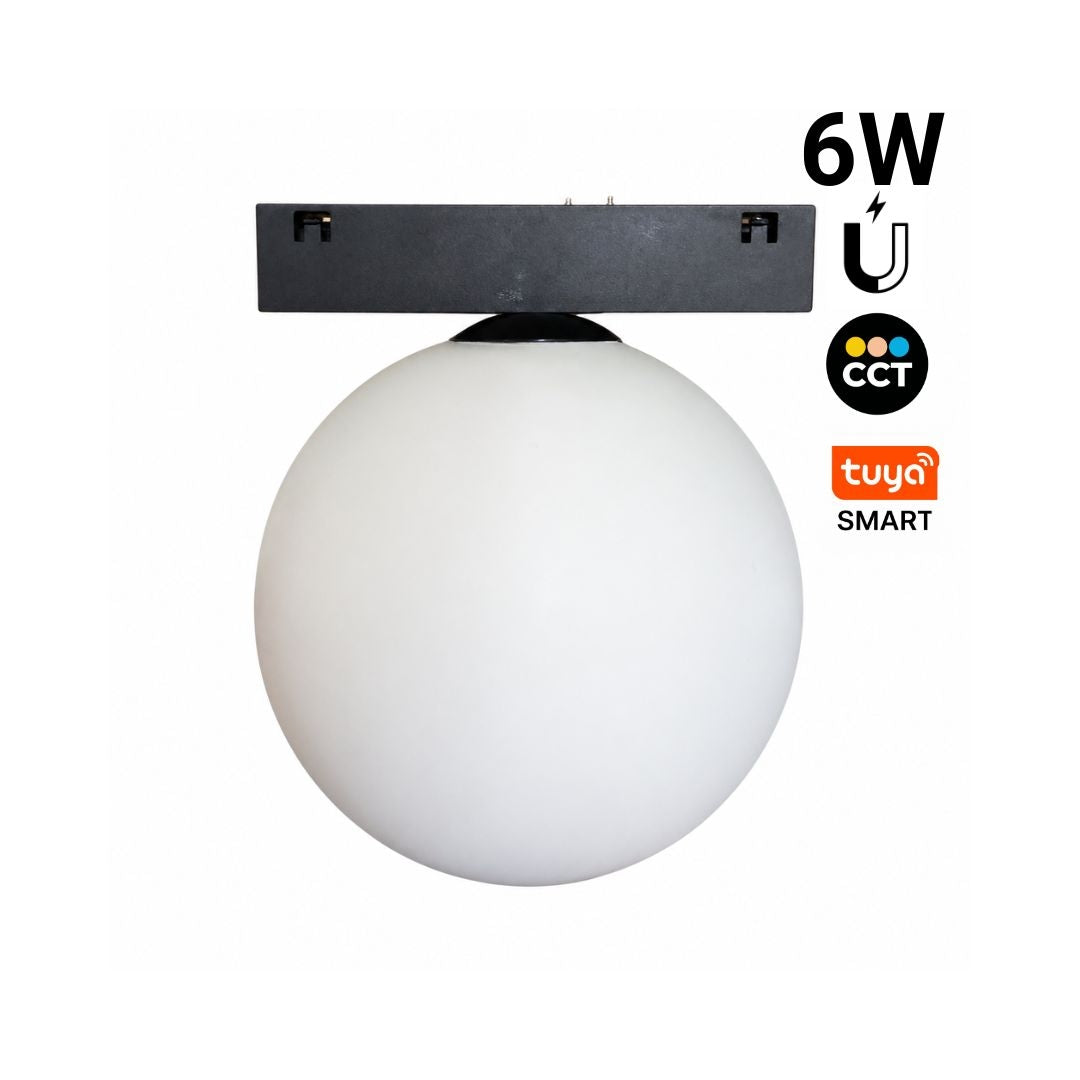 Foco LED "BALL" para carril magnetico 6W - 10mm - CCT + SMART - 48V