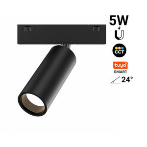 Foco LED orientable para carril magnetico - 5W - 10mm - 24° - CCT + SMART - 48V