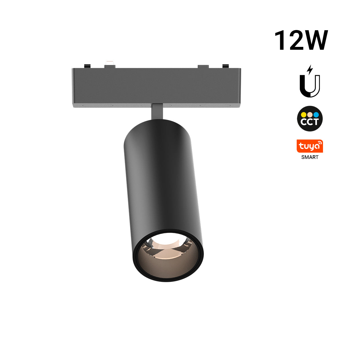 Foco LED orientable para carril magnético - 12W - 26mm - 24° - CCT + SMART - 48V