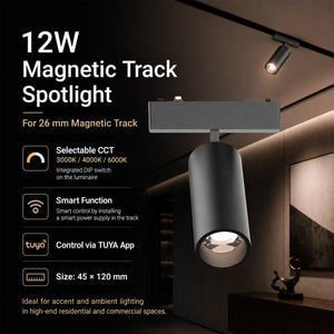 Foco LED orientable para carril magnético - 12W - 26mm - 24° - CCT + SMART - 48V (2)