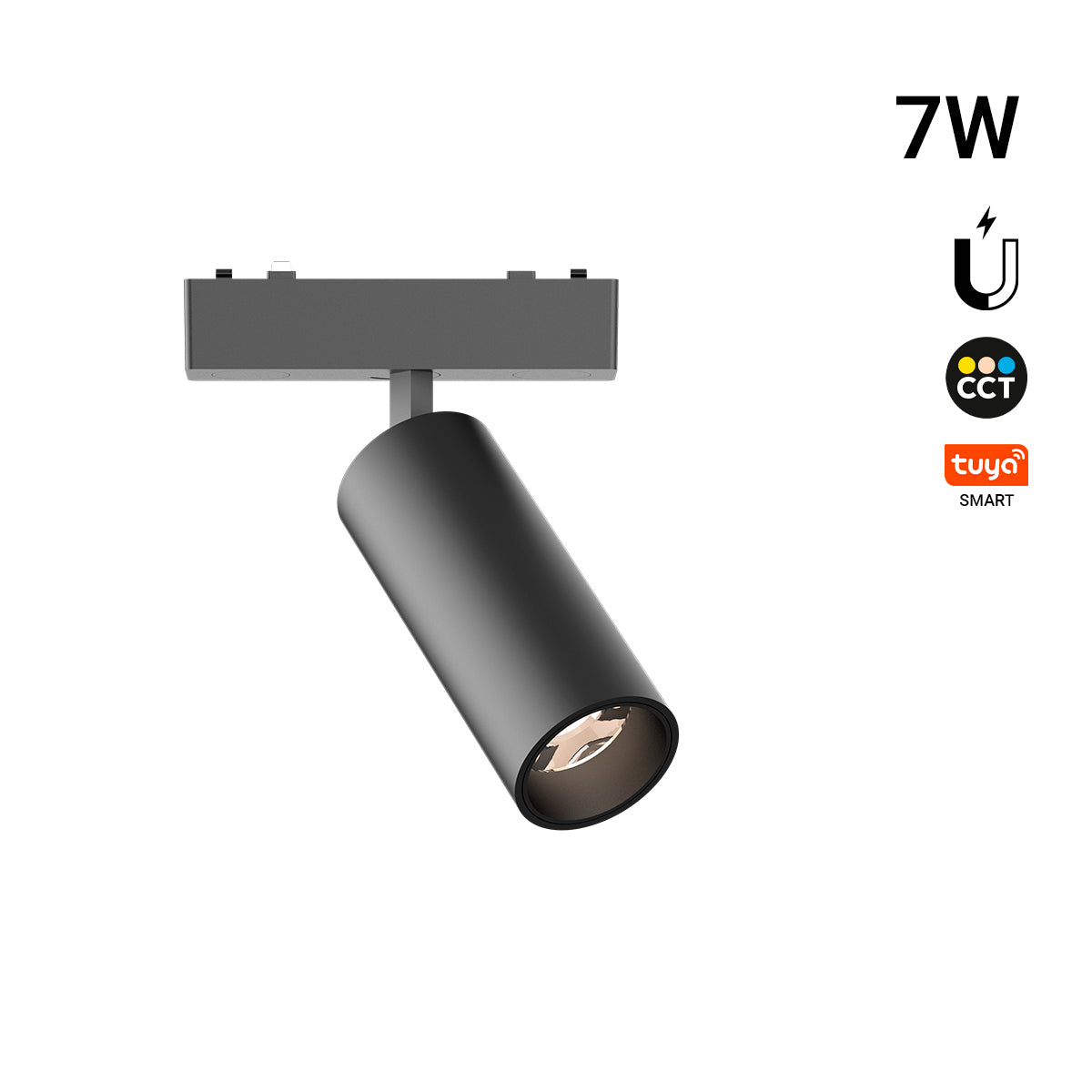 Foco LED orientable para carril magnético - 7W - 26mm - 24° - CCT + SMART - 48V