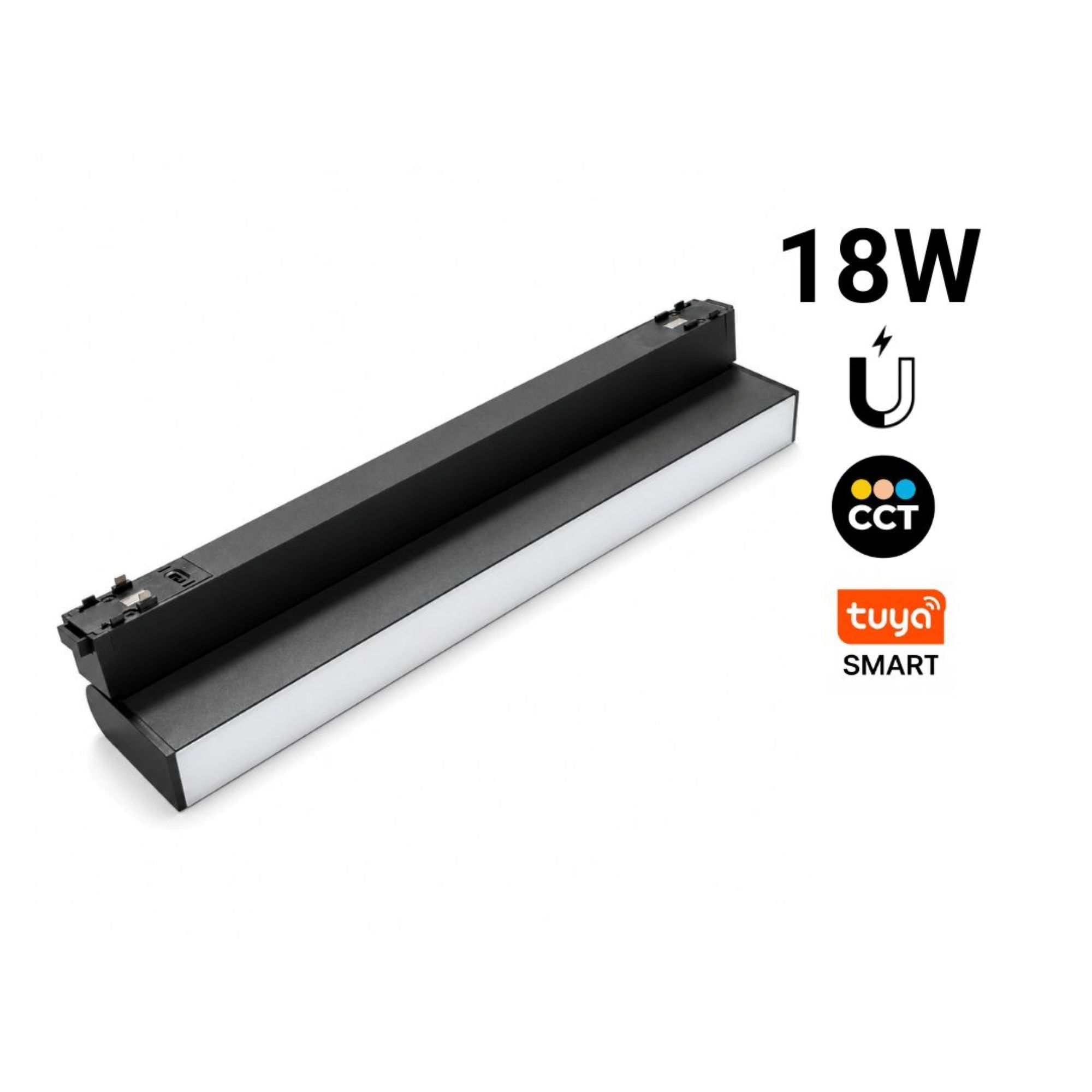 Foco lineal orientable para carril magnético - 18W - 120º - 26mm - CCT + SMART - 48V