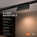 Foco lineal orientable para carril magnético - 6W - 10mm - CCT + SMART - UGR18 - 48V 3