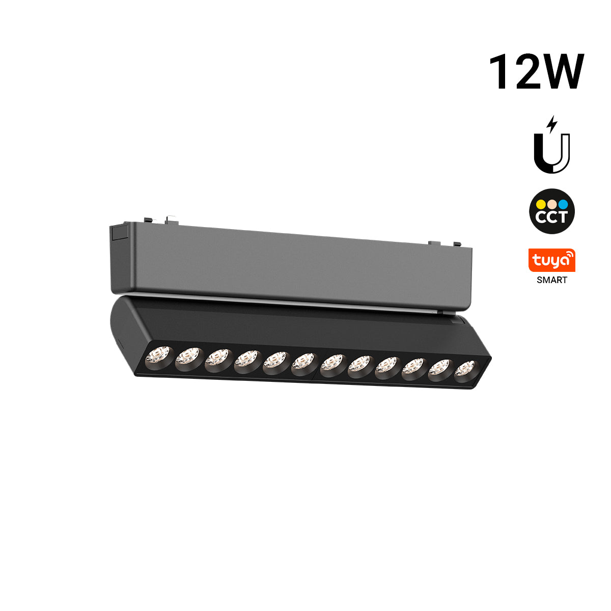 Foco lineal orientable para carril magnético - 12W - 26mm - CCT + SMART - UGR18 - 48V