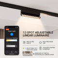 Foco lineal orientable para carril magnético - 12W - 26mm - CCT + SMART - UGR18 - 48V 3