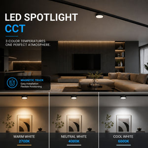 Foco LED "ROUND" para carril magnético -10mm - 10W - CCT + SMART - 48V (4)
