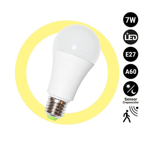 Lampadina LED con sensore di movimento e crepuscolare - E27 A60 - 7W - 450lm