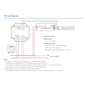Controlador MINI 0/1-10V - WiFi+RF - PUSH Dim - 100-240V AC - TUYA - Skydance - Barcelona Led-Control y regulación