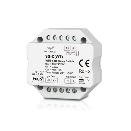 Przełącznik przekaźnikowy - WiFi+RF - 100-240 V AC - 10 A-8 A-6 A - TUYA - Skydance