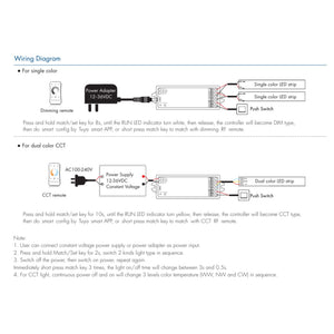 Controlador Monocolor / CCT - 12-36V DC - WiFi+RF - TUYA - Skydance (4)