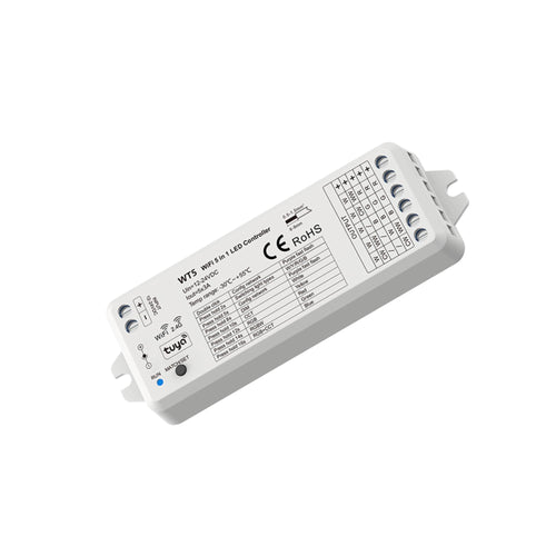 Monocolor/CCT/RGB/RGBW/RGB+CCT Controller - Compact - 12-24V DC - WiFi+RF - TUYA - Skydance