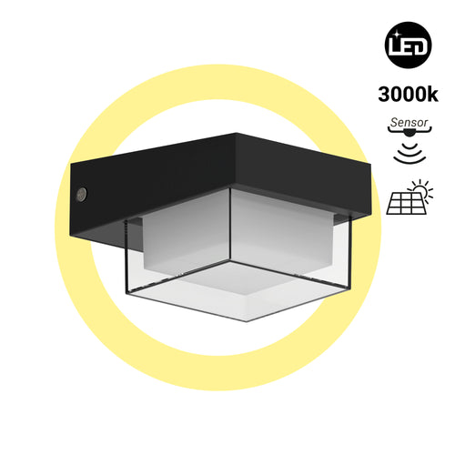Lámpara LED solar con sensor de microondas - 3000K - IP65 - 360lm