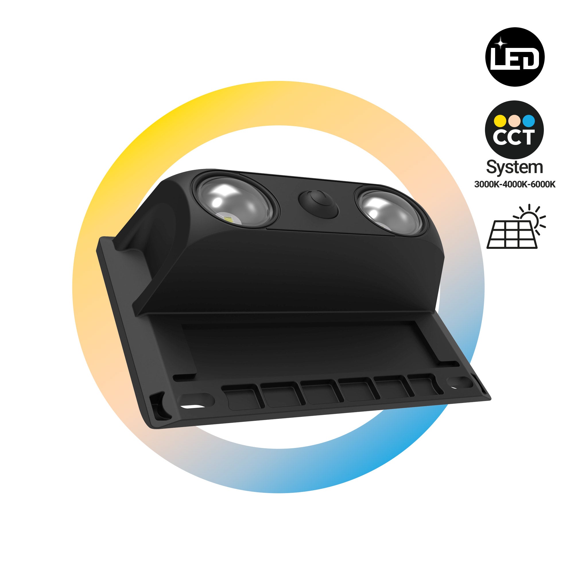 Lámpara LED solar de exterior - CCT - 2 LED - 60lm