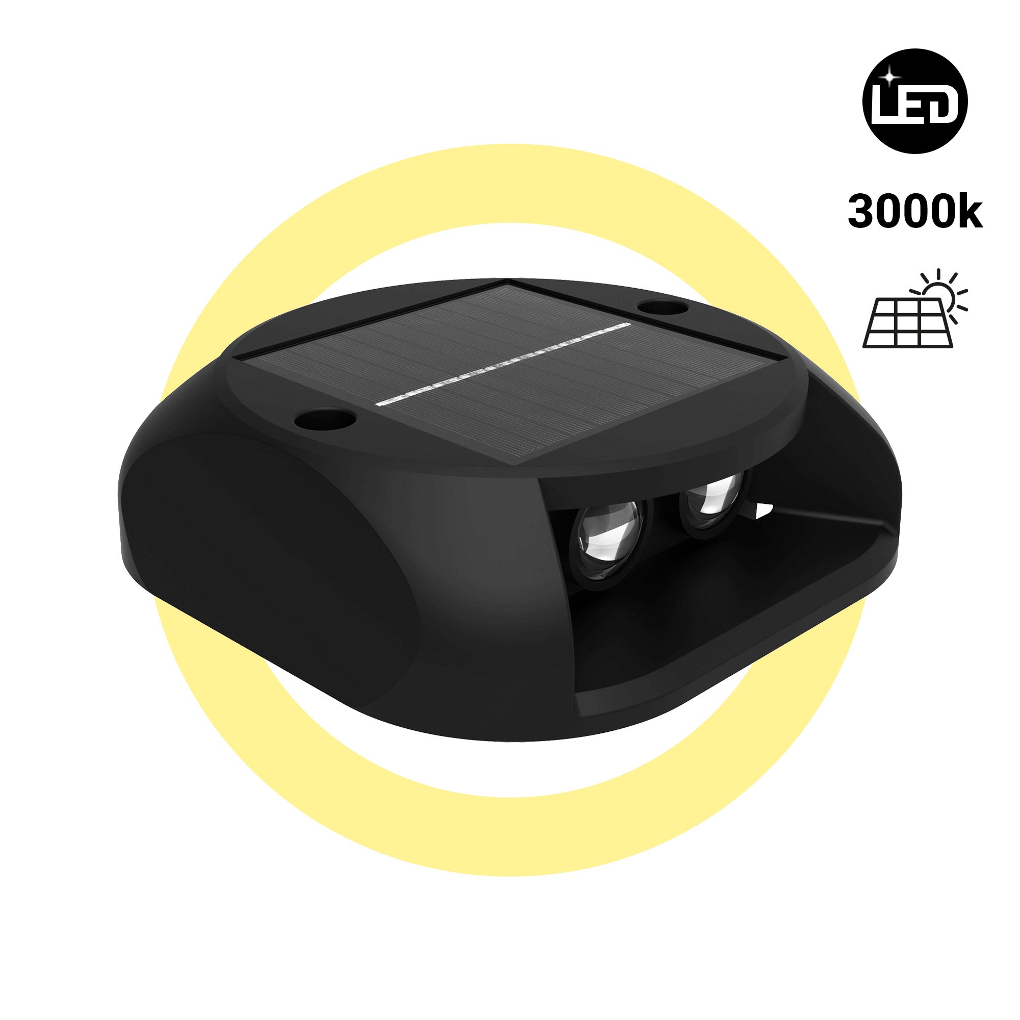 Luz LED solar de exterior - 3000K - 4 LED - 15 lm - IP65