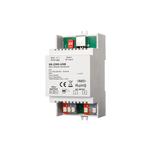 DALI master controller for DIN rail - USB - 64 devices