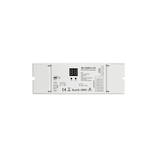 Dimmer DALI DT8 - 5 canales - MONO / CCT / RGB / RGBW / RGB+CCT - 12-48V - 5x5A