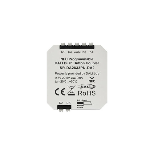 DALI-2 coupler - Programmable NFC - 4 pushbuttons