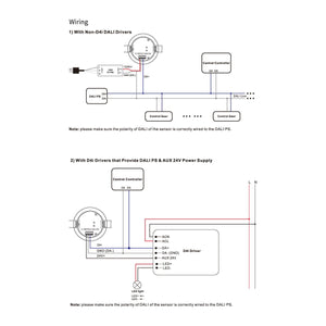 Sensor de microondas DALI-2 empotrable - Sensor movimiento + luz - 12/24V - 360° - Barcelona Led-Control y regulación