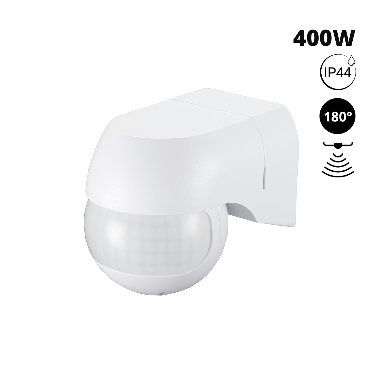 Sensor de movimiento PIR de pared - 180º - 400W - IP44