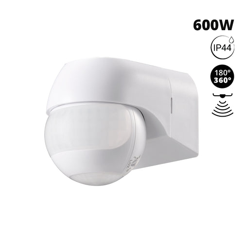Sensor de movimiento PIR de pared - 180°/360° - 600W - IP44