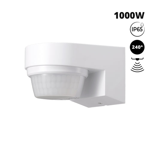 Wall-mounted PIR motion sensor - 240° - 1000W - IP65